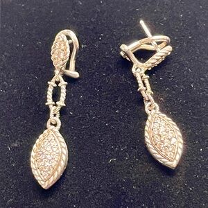 Judith Ripka 925 Sterling Silver and CZ - retired dangle earrings